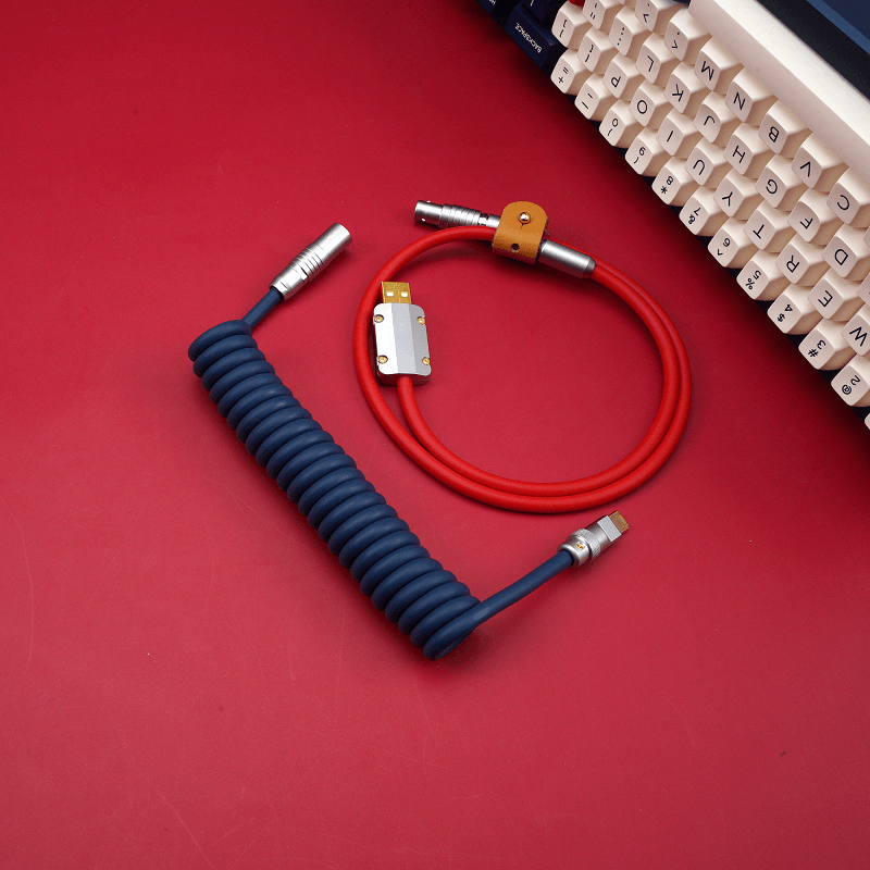 MelGeek Handmade TPU USB Cable with Aviator Type-C Cable Coil on Keyboard Side | melgeek.com
