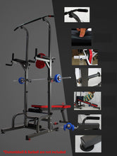 Load image into Gallery viewer, Foldable Dip Tower Bar Chin Push Pull Up Stand Fitness Station Bench Gym Fitness