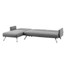 Load image into Gallery viewer, Foret 3 Seater Sofa Bed Corner Lounge Chaise Fabric Seat Couch Recliner Futon Grey