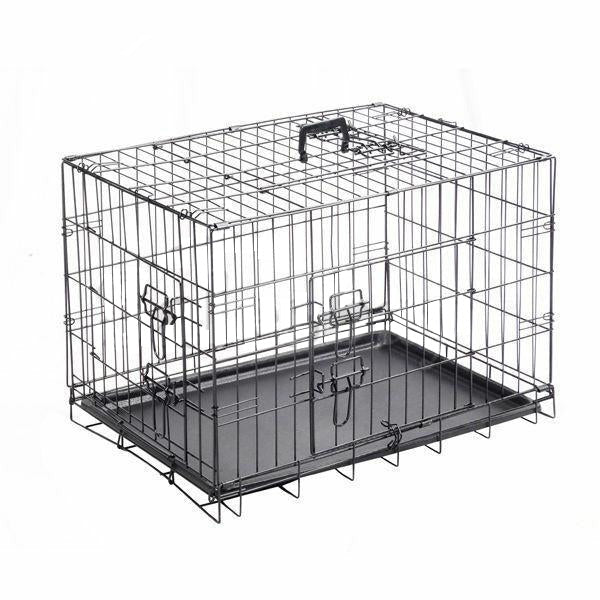 Metal Collapsible Dog Cage Kennel Crate Pet Folding Door Puppy Rabbit Playpen