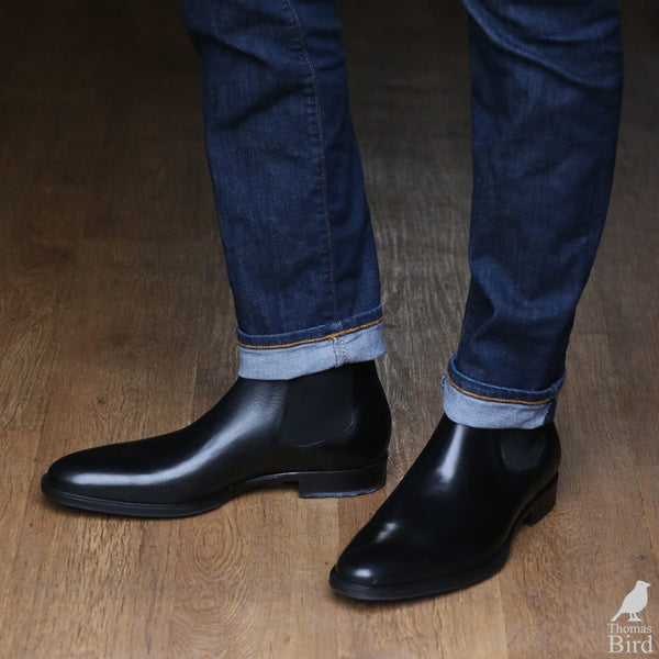 black chelsea boots style