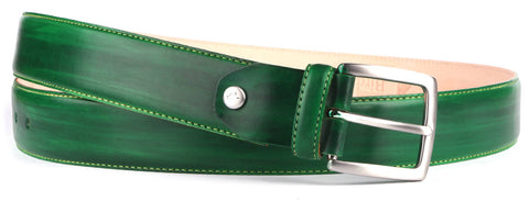 green custom patina belt 