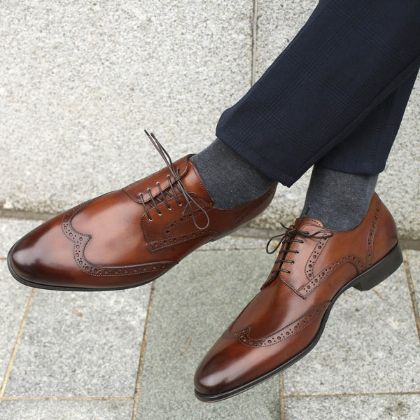 Madison Brown Wingtip Derby Made in Italy