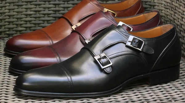 Monk strap shoes - 3 colours, brown, oxblood and black
