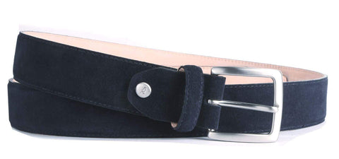 blue suede leather belt