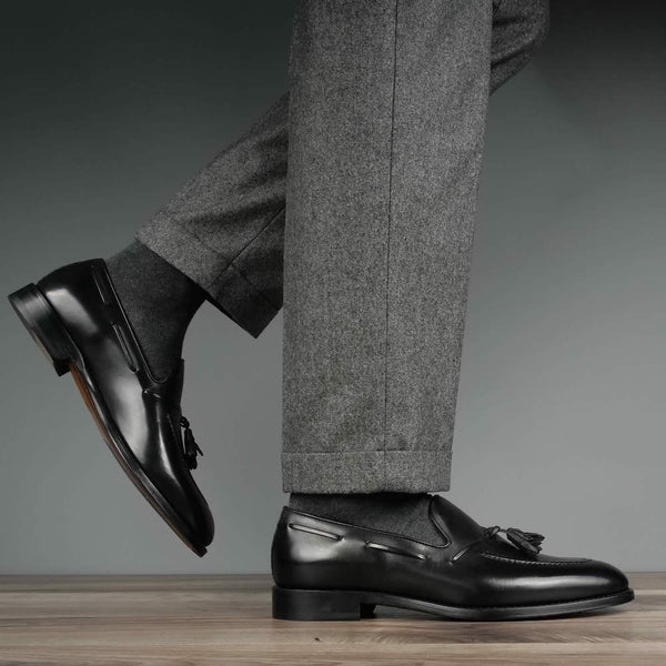 Mens Black Loafer Patent Leather Tasseled Classic Slip-On Wedding Suit Men  Shoes