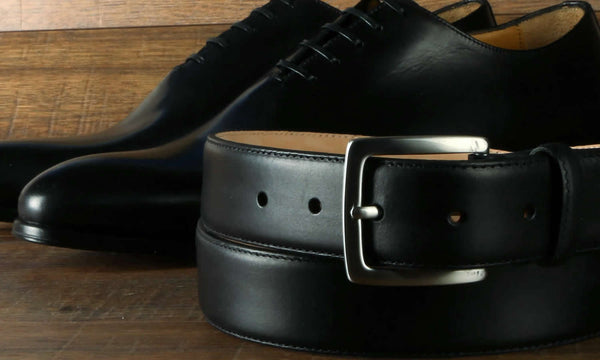 Thomas Bird Lonodon Benson Black Wholecut and Black leather Belt