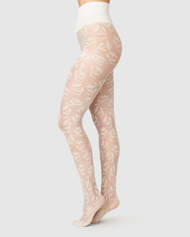 Maja Flower Tights - L / Ivory