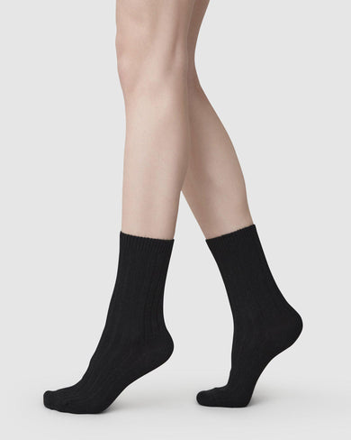 Thea Cotton Socks 2-pack Black