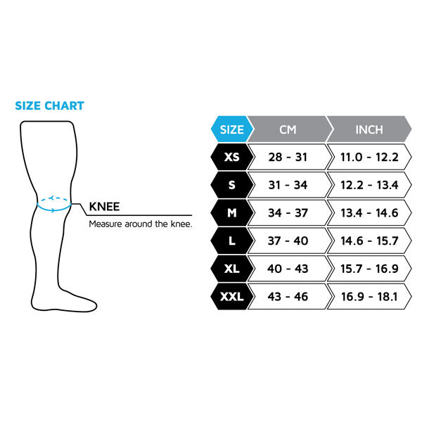 nike knee pad size chart
