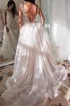 Long Mermaid Ivory Wedding Dress with Detachable Train