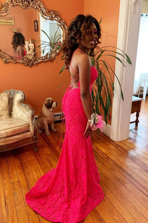 Beautiful Off-the-shoulder Pink Lace Long Prom Dress Gorgeous