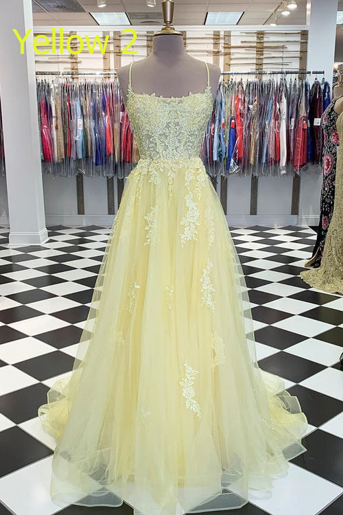 Special Net Strapless Tulle Long Yellow Party Dress with Corset Top -  $128.9808 #AM6049 