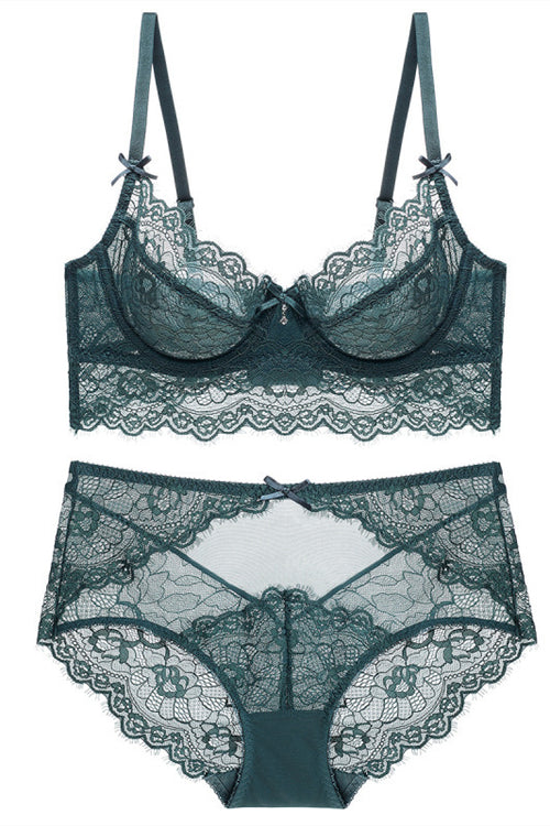 Illusion Lavender Lace Lingerie Set – FancyVestido