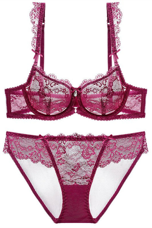 Elegant Pink Lace Lingerie Set