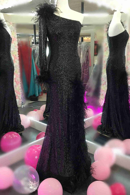 Black Long Appliques Prom Dress with Spaghetti Straps – FancyVestido