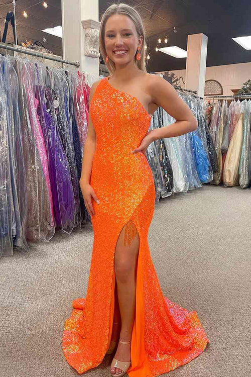 Neon Orange Prom Dress