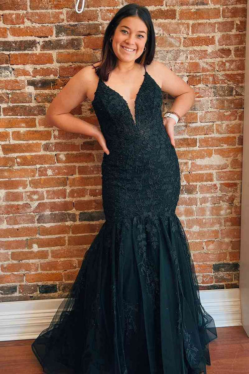 Kivary Sheer Black Tulle Lace Sweetheart Corset Back Formal Mermaid Prom  Evening Dresses US2 at  Women's Clothing store