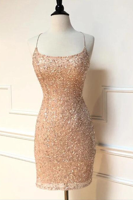 peach glitter dress