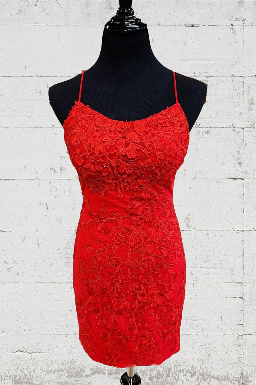 red lace tight dress