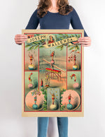 Acrobacias de Joseph Wallenda - Cartel de circo vintage - ¡Hermosa idea de decoración para tu pared! - Estampados de Kuriosis Vintage
