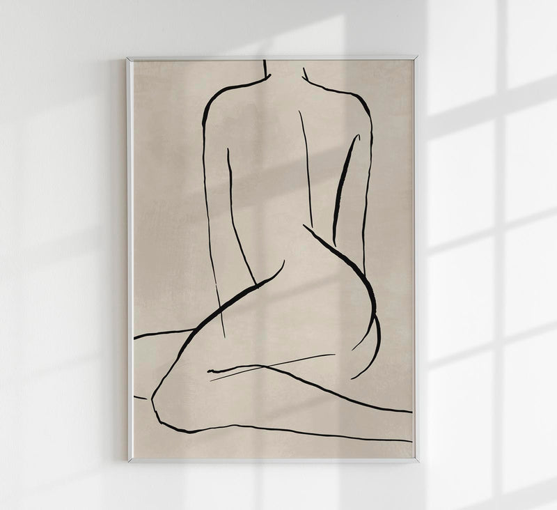 Female Body Line Drawing Nr 4 Art Poster – Kuriosis.com