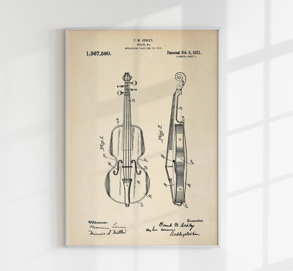 ética visa Lago taupo Póster Vintage de patente de violín – Kuriosis.com