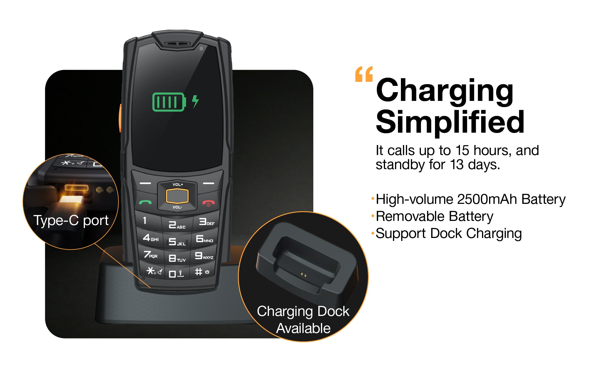 AGM M7 Rugged Feature Phone - Never Miss a Call