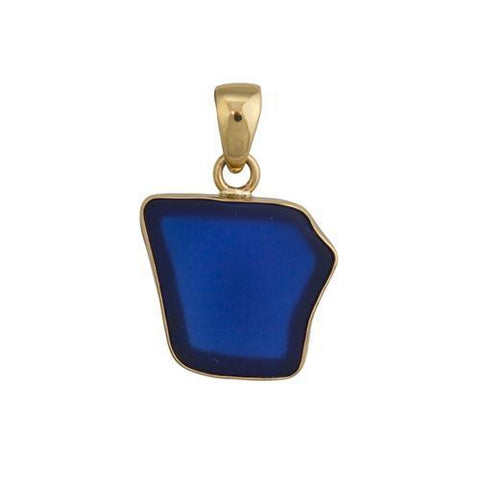 Blue gemstone gold pendant