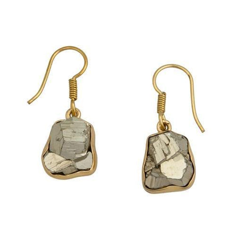 Gold stone drop earrings