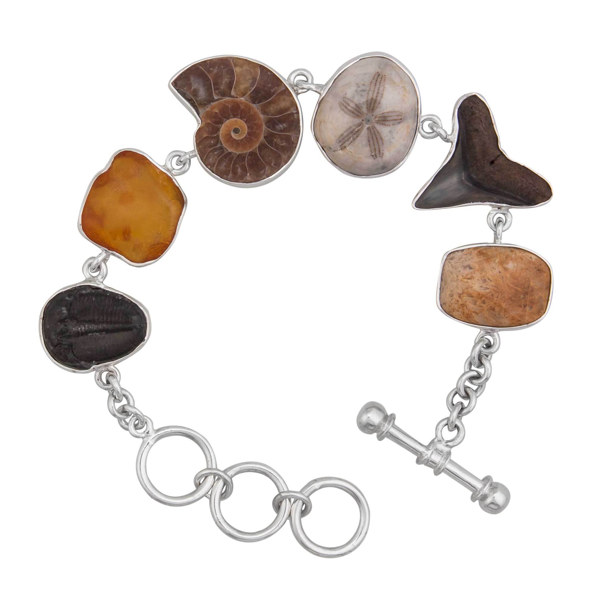 Sterling Silver Small Multi-Fossil Bracelet - Charles Albert product image