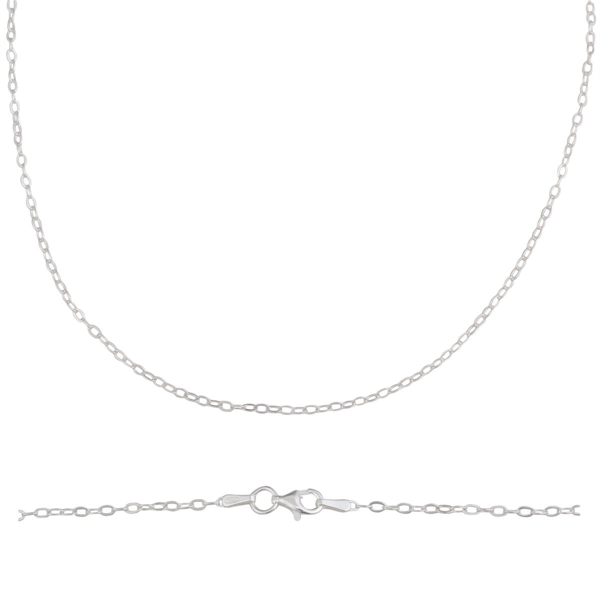 Sterling Silver Thin Drop Oval Link Chain - Charles Albert product image