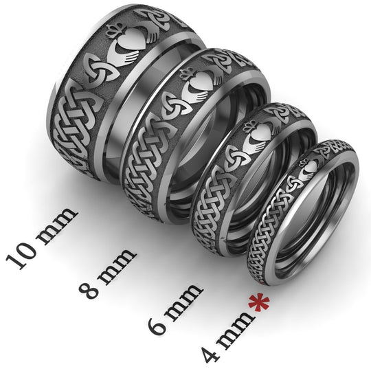 Titanium Claddagh Wedding Ring UCL1-TITAN4M