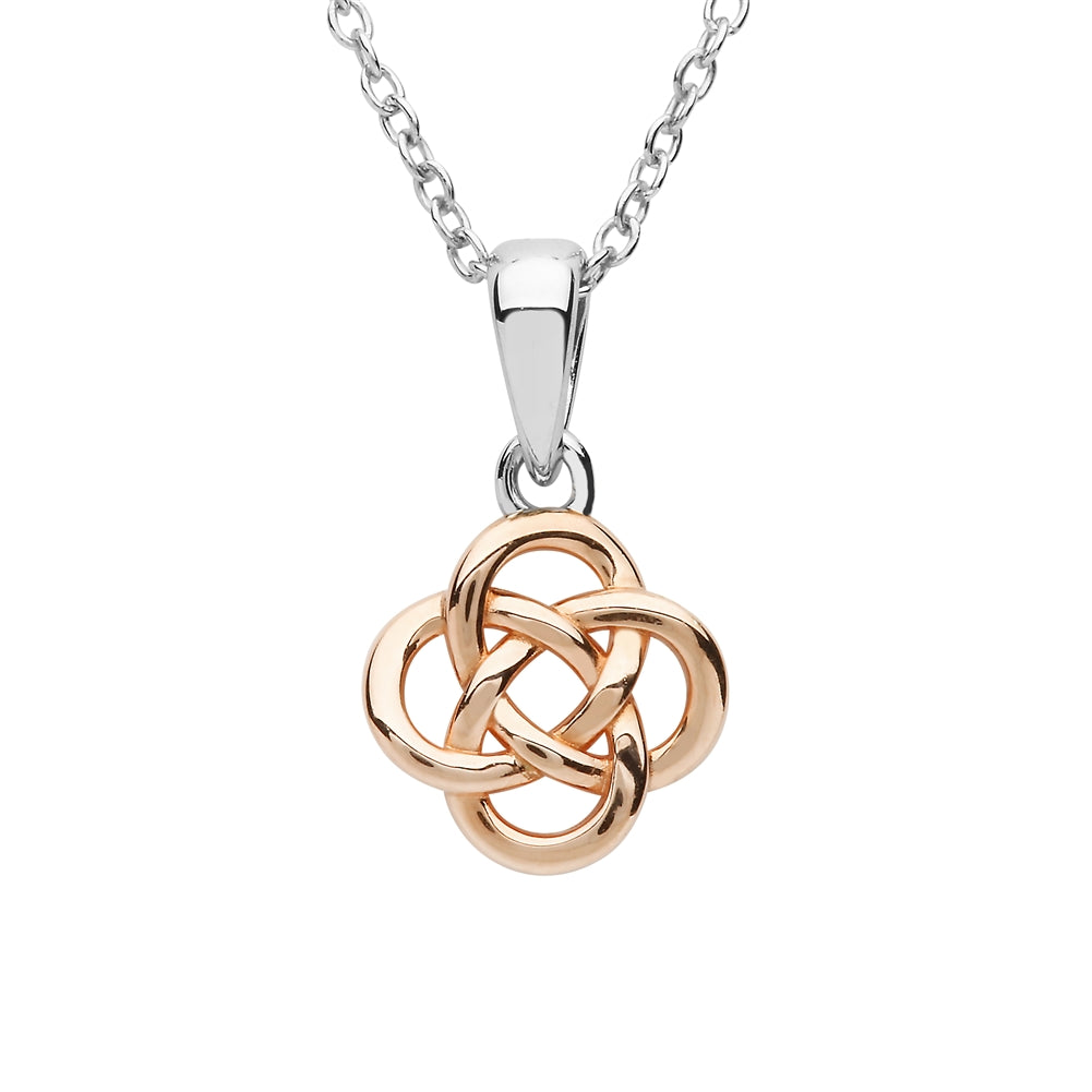 Silver Rose Gold Celtic Knot Pendant SP2237– CladdaghRING.com