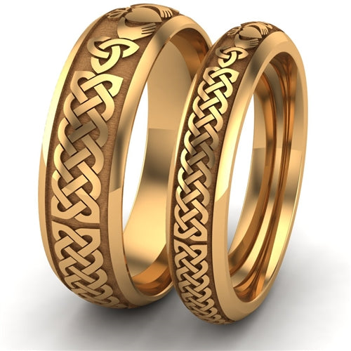 14K Yellow Gold Claddagh Wedding Ring UCL1-YELLOW-6M4M