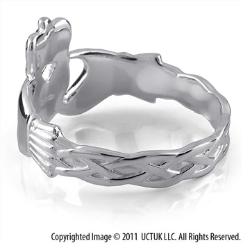 Mens Claddagh Rings RS672 Side View