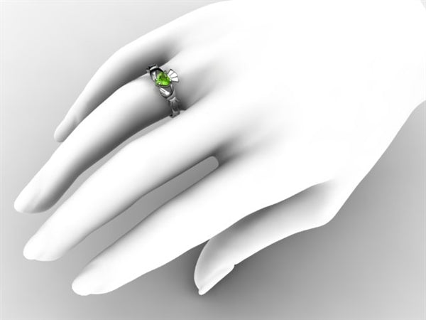 Claddagh Ring SUE-PER-WHITE on hand