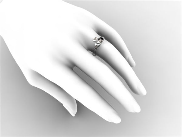 Claddagh Ring TAM-1-WHITE on hand