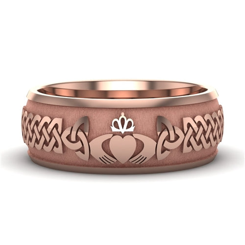 Rose Gold Claddagh Wedding Ring UCL1-14R8M