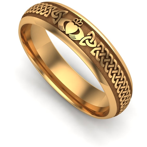 Yellow Gold LIGHT WEIGHT Claddagh Wedding Ring
