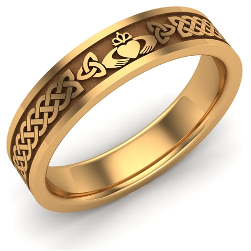 Claddagh Wedding Ring UCL1-14Y5MFLAT