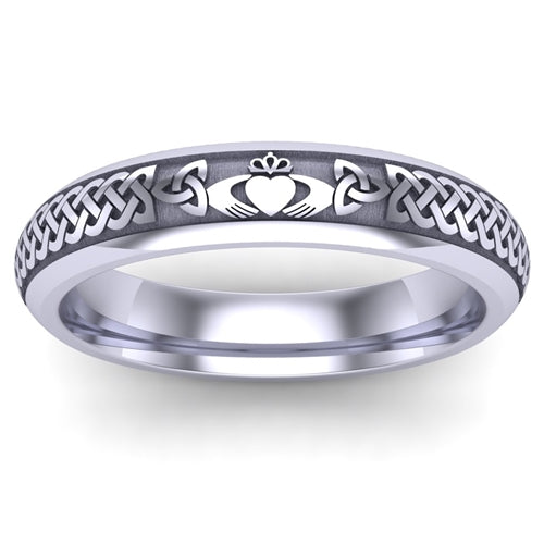 Platinum Claddagh Wedding Ring UCL1-PLATINUM5M