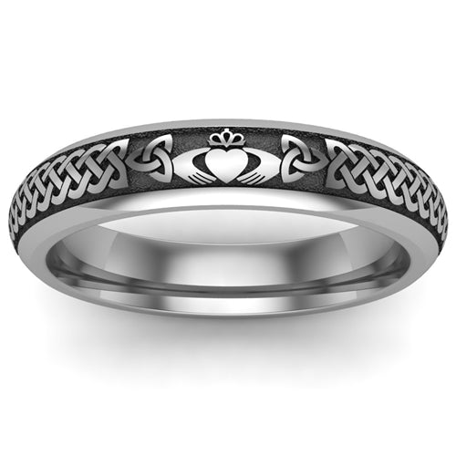 Titanium Claddagh Wedding Ring UCL1-TITAN4M