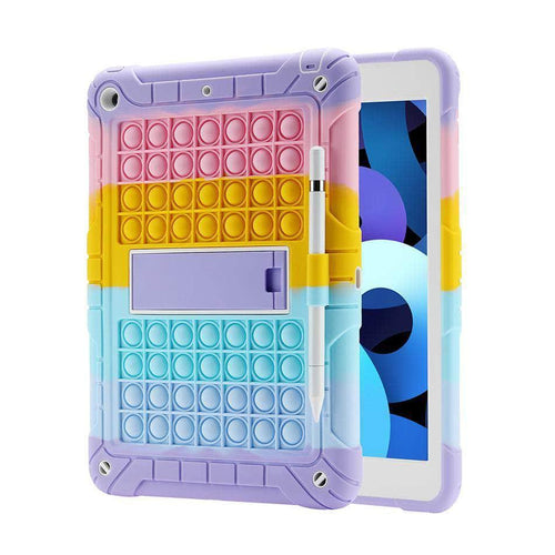 CaseBuddy Australia Casebuddy Rainbow Bubble Silicone iPad 5 & 6 Case Anti-Anxiety Stress Relief