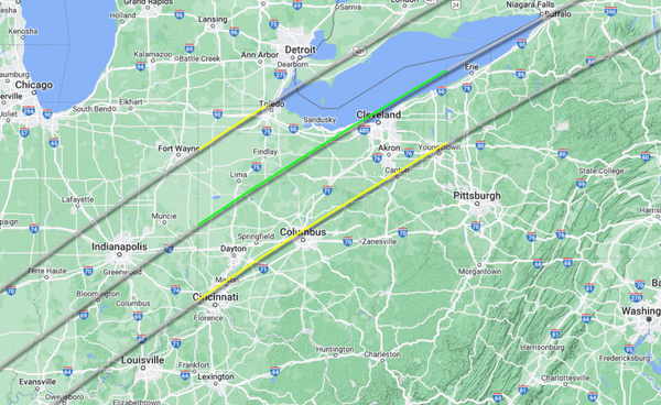 Ohio Solar Eclipse Path of Totality