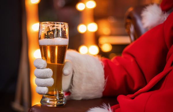 Santa Claus Holding a Beer