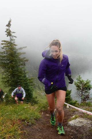 OCR Racer Natalie Miano running up hill in VJ Shoes Ultra 2