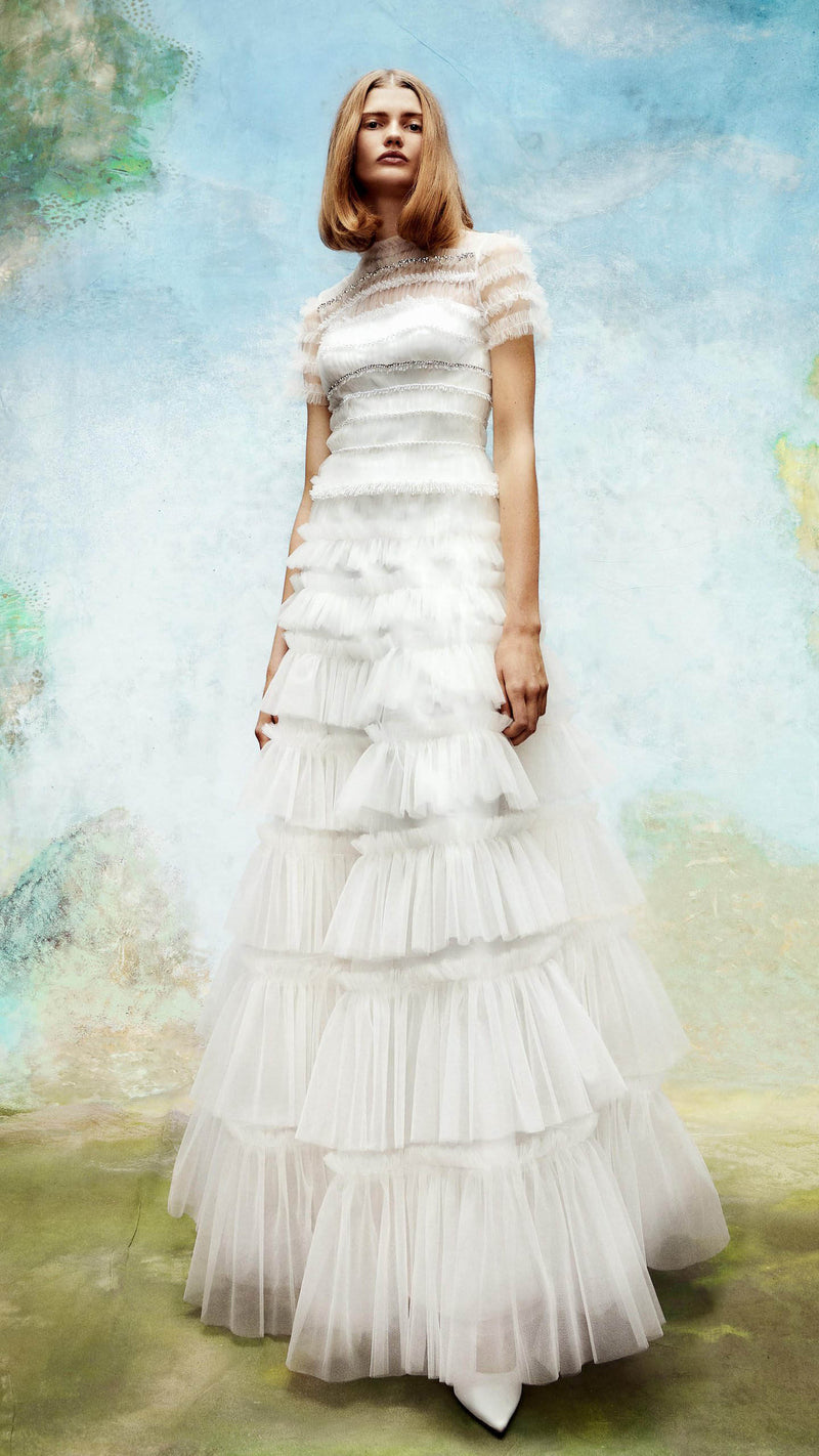 Viktor Rolf Embellished Tulle Ruffle Gown Loho Bride