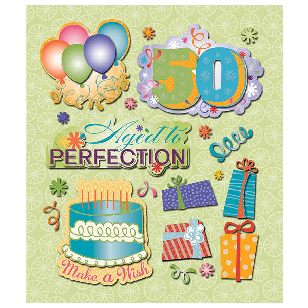 50th Birthday Sticker Medley KCO-30-587779 – Cozys Scrapbooking