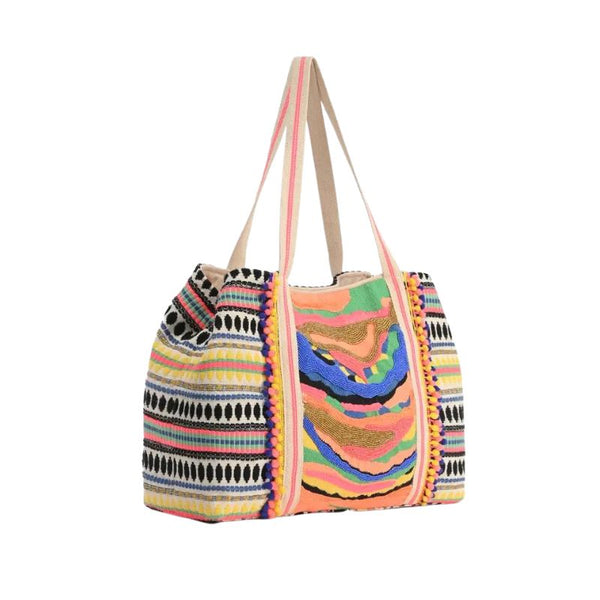 Shiraleah Paola Straw Tote, Multi Color Beach Bag